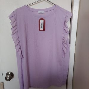 First love by Lovelyn Lavender 1x ruffle side top